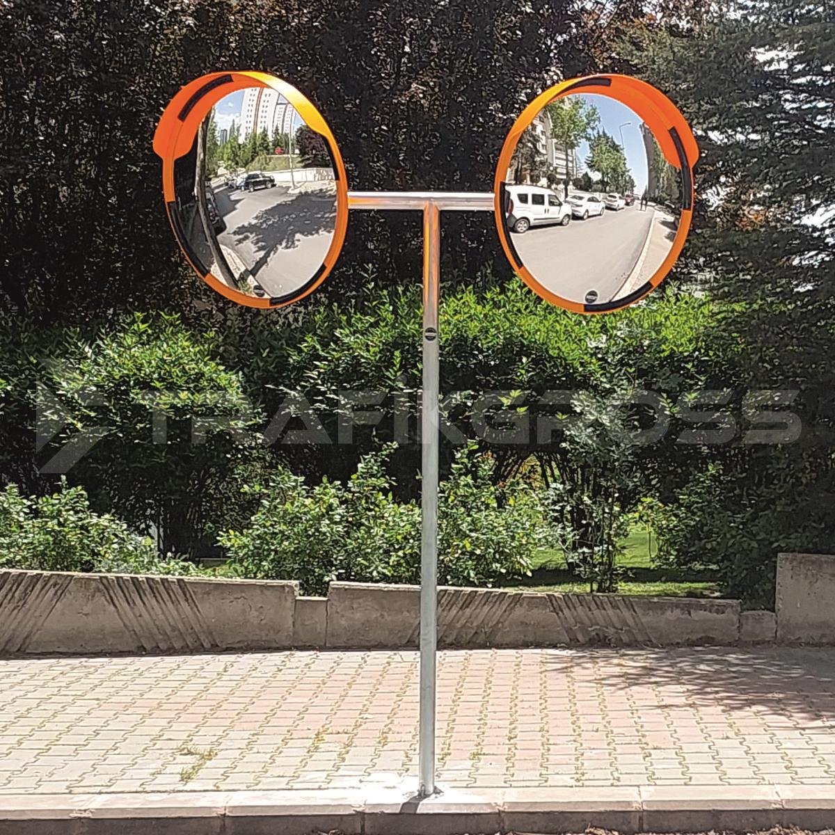 Trafik Güvenlik Aynası 80 cm Sarı-Siyah, Tümsek Ayna, Otopark Aynası