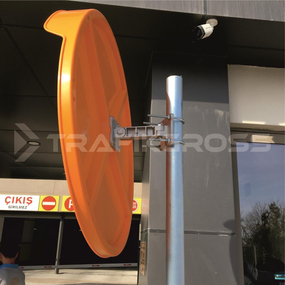 Trafik Güvenlik Aynası 80 cm Sarı-Siyah, Tümsek Ayna, Otopark Aynası