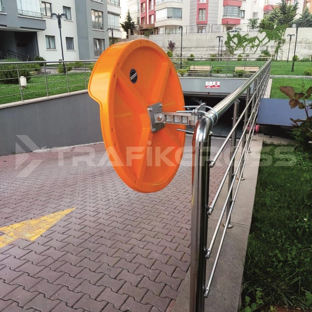 Trafik Güvenlik Aynası 80 cm Sarı-Siyah, Tümsek Ayna, Otopark Aynası