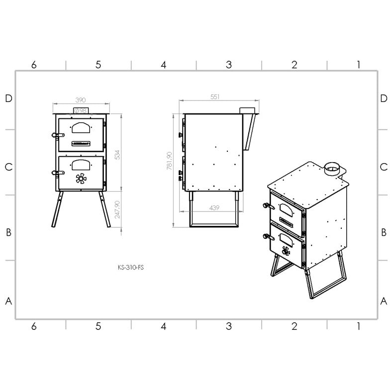  Kuntsmart KS-310-FS Katlanır Kamp Sobası Çadır Sobası