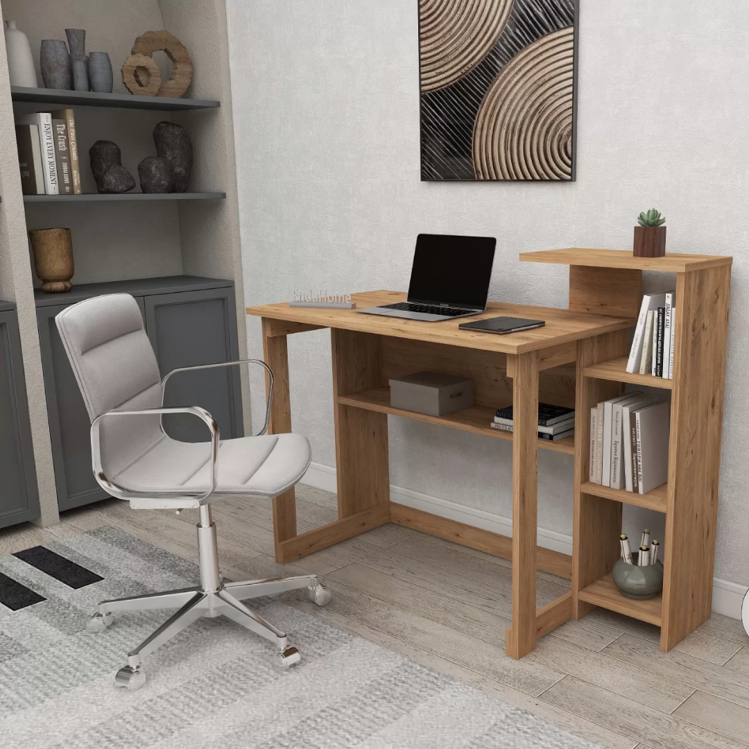 Enda Home SAYE 5 Raflı Kitaplıklı Çalışma Masası Atlantik Çam