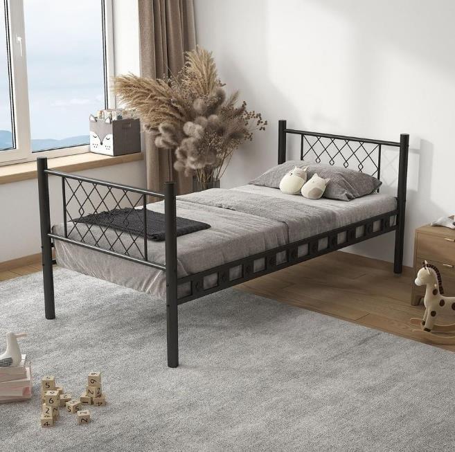 Reyo Argimo Metis Genç Çocuk Yatak Odası Metal Siyah Ranza 90x200