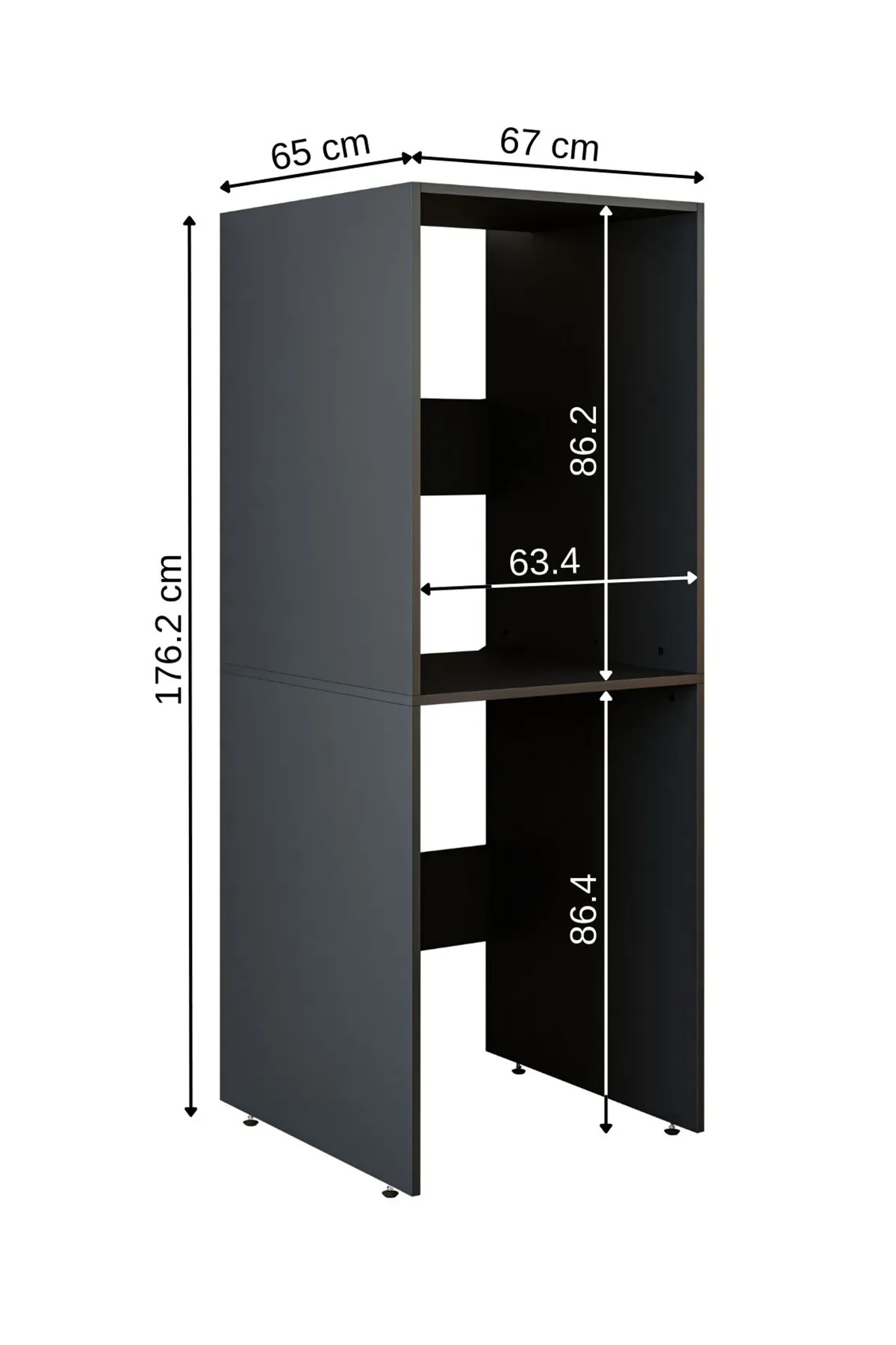 RoomArt Banyo Dolabı Çamaşır Ve Kurutma Makinesi Dolabı Antrasit