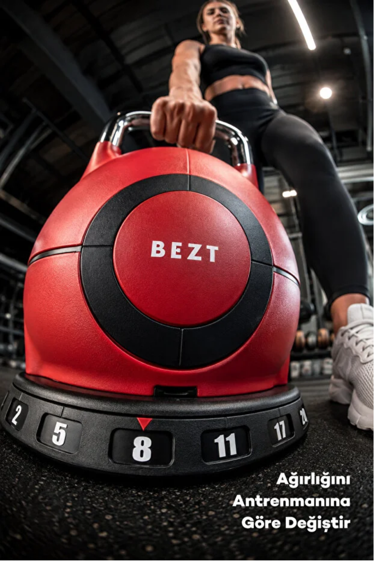 Bezt Pro Ayarlanabilir Kettlebell 20 Kg Kırmızı - Çok Fonksiyonlu Ağırlık Ayarlı Döküm Kettlebell