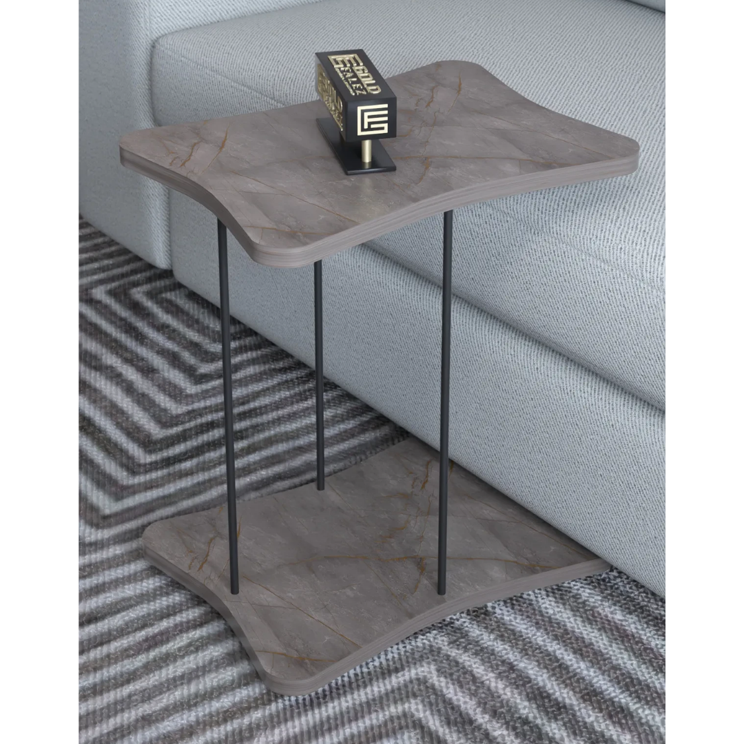 Gold Falez Tekerlekli Yan Sehpa Gordion