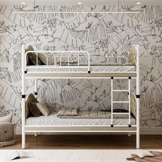 Reyo Melis Çift Katlı Metal Kahve Ranza ve Karyola 90x190