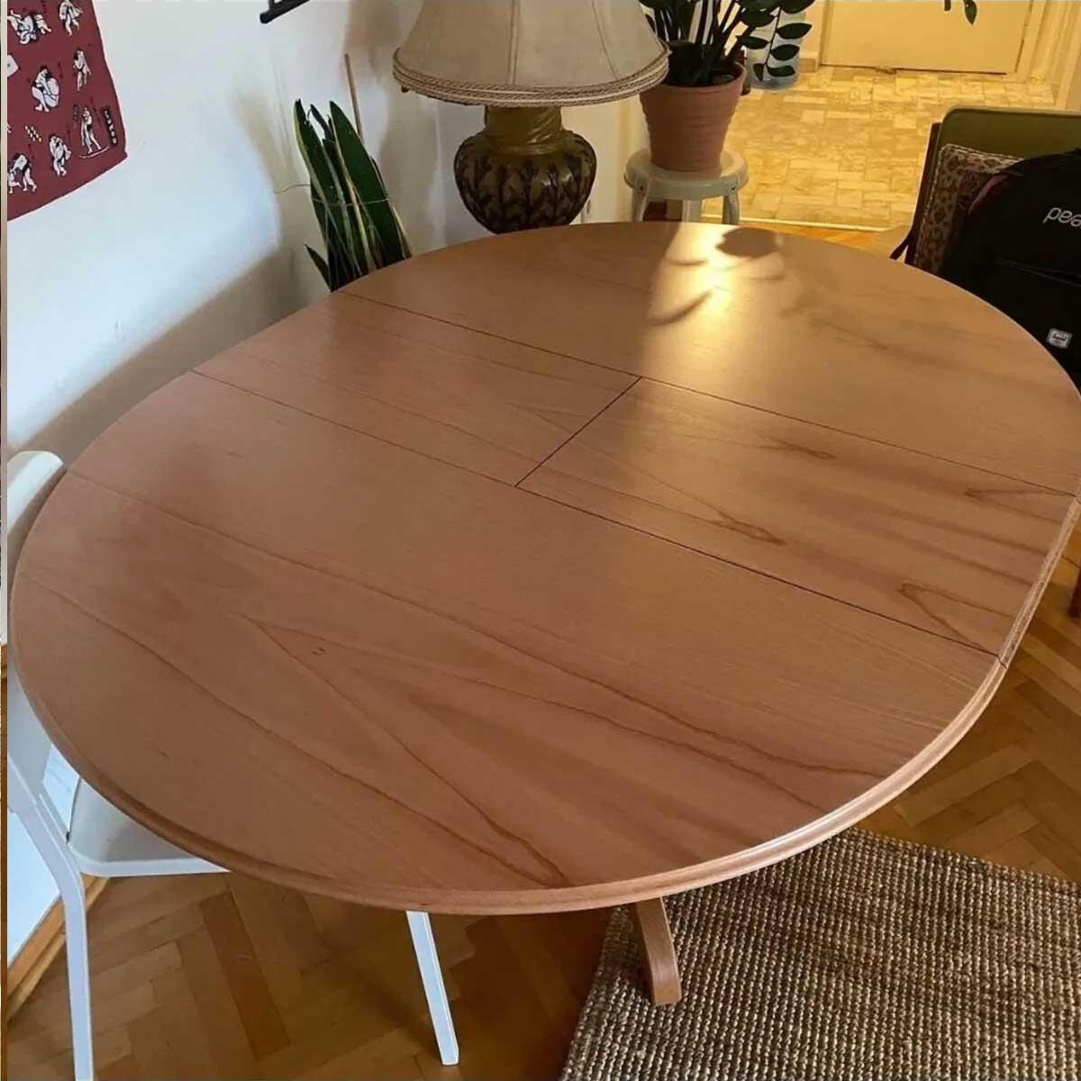 Reyo 100cm Açılır Yemek Masası Baba Ayak Masa Natural Cilalı