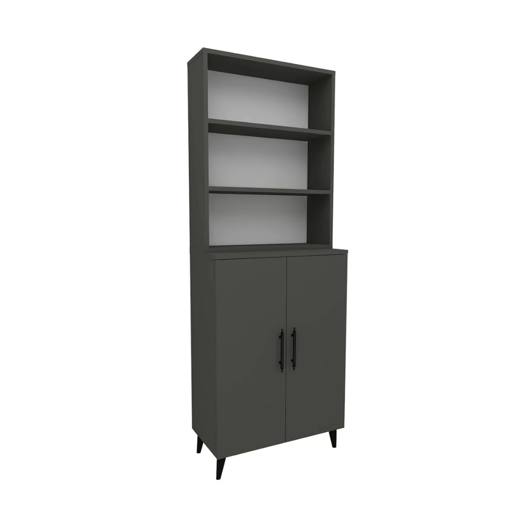 Enda Home Oras 6 Raflı 2 Kapaklı Klasik Kitaplık Antrasit
