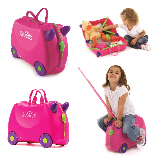 Trunki Pembe Trixie Binilen ve Sürülen Çocuk Valizi