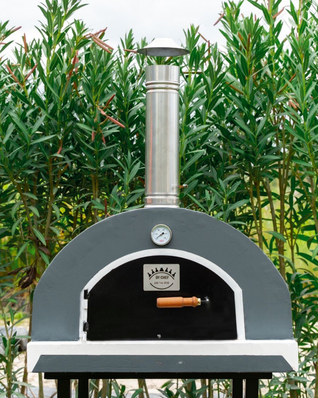 By Chef Roma Medium Kapaklı Termometreli Taş Fırın