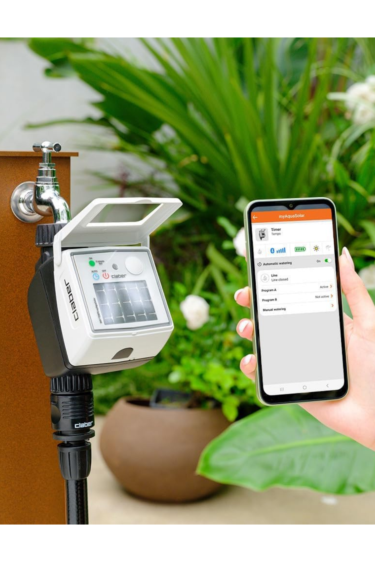 Claber 8497 Tempo Myaquasolar Tek Çıkışlı Otomatik Su Zamanlayıcı