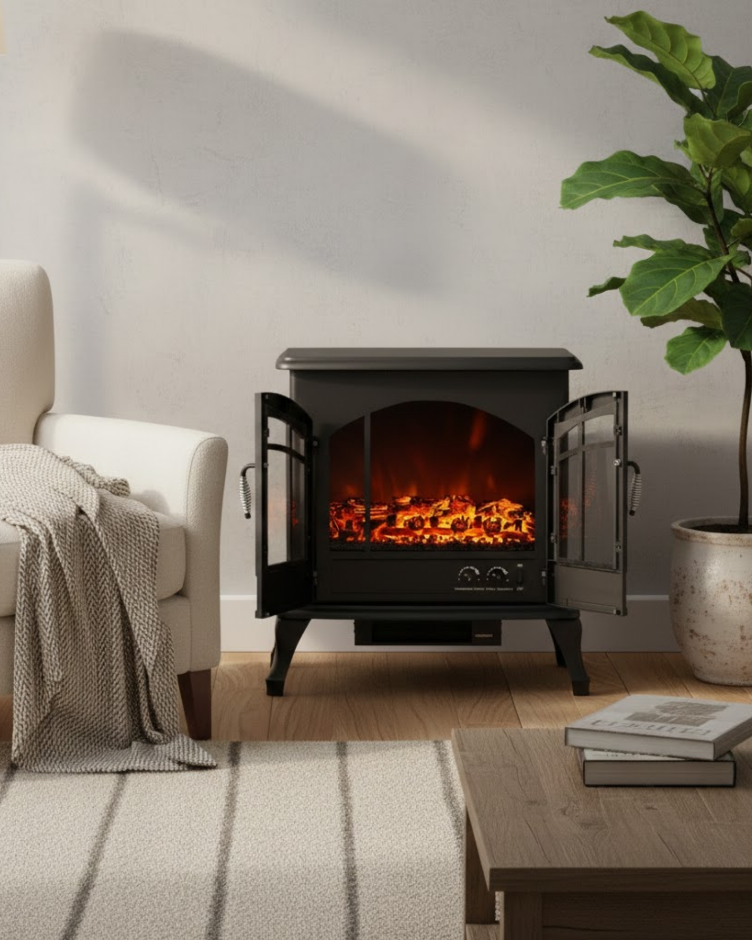 Reyo Stove Babil Isıtıcılı Çift Kademe Dekoratif Elektrikli Şömine