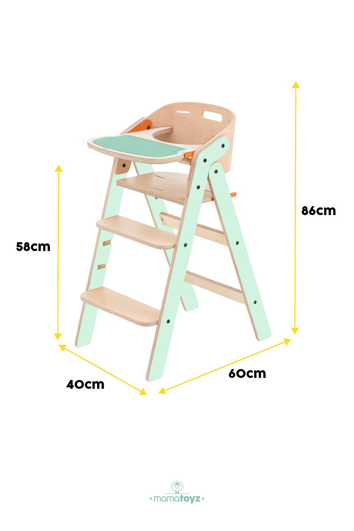 Mamatoyz My Chair Only Chair Naturel Ahşap Portatif Mama Sandalyesi Mint