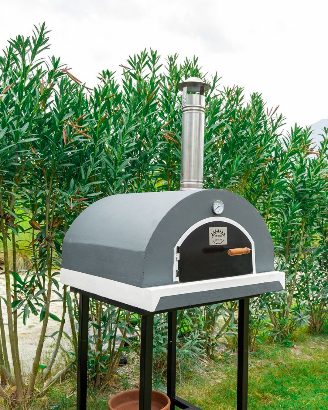 By Chef Roma Medium Kapaklı Termometreli Taş Fırın