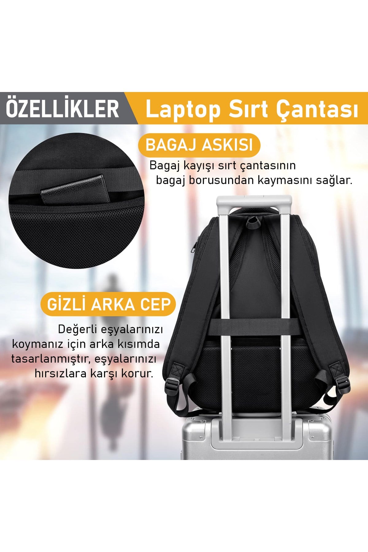 Haegs Laptop Sırt Çantası, Multi Cepli İş Seyahat Çantası, Dizüstü Bilgisayar Sırt Çantası, Suya Dayanıklı, Kolej Bilgisayar Çantası, Kadınlar ve Erkekler İçin Çok Bölmeli Organizer Çanta - Siyah