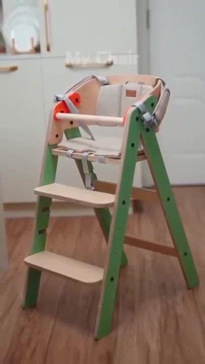 Mamatoyz My Chair Only Chair Naturel Ahşap Portatif Mama Sandalyesi Mint