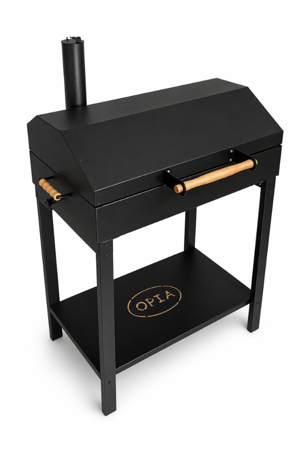 Opia Basicline Oluklu Saç Izgara ve Tel Izgaralı Kapaklı Mangal 70x40 cm