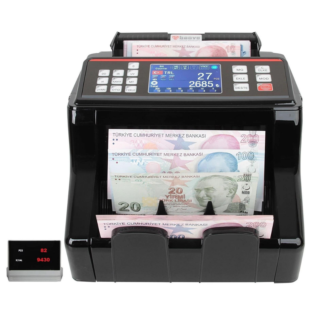 Baove GB8200B Karışık Para Sayma Makinesi - Sahte Para Yakalama - Türkçe Konuşma + Müşteri Ekranı