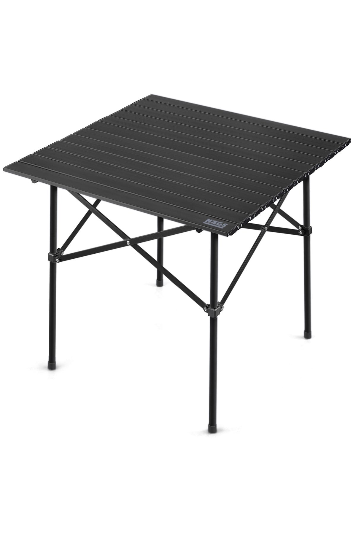 Haegs Güçlendirilmiş Alüminyum Katlanır Kamp Masası, Katlanabilir Outdoor Masa, Piknik Masası, Menteşeli Sistem, Dayanıklı Sağlam Gövdeli Kamp Masası, Taşınabilir Hafif, 3-4 Kişilik, 70x70x60cm Siyah