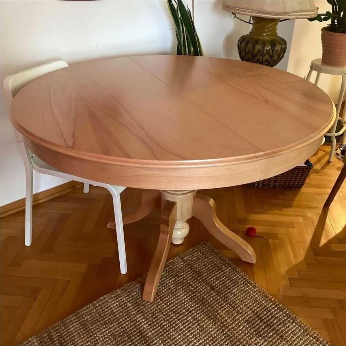 Reyo 100cm Açılır Yemek Masası Baba Ayak Masa Natural Cilalı