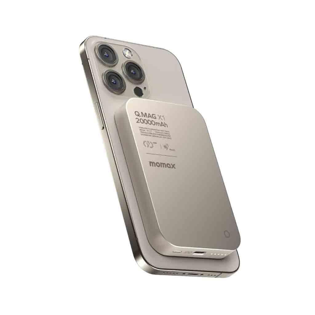 Momax Titanium Wireless Kablosuz Powerbank 20.000mAh MagSafe Uyumlu