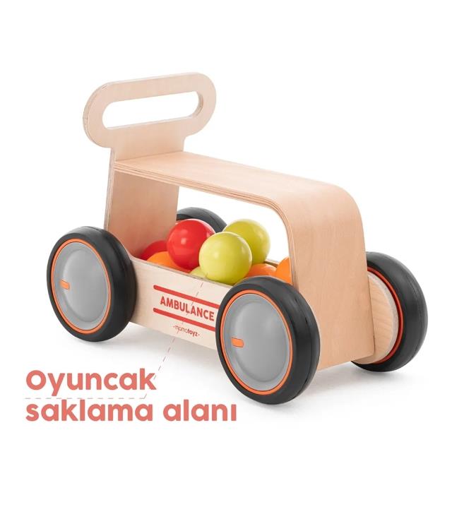 Mamatoyz 03DWA Driveme Wood Ambulans Yürüteç – Bin Sür – Oyuncak Deposu