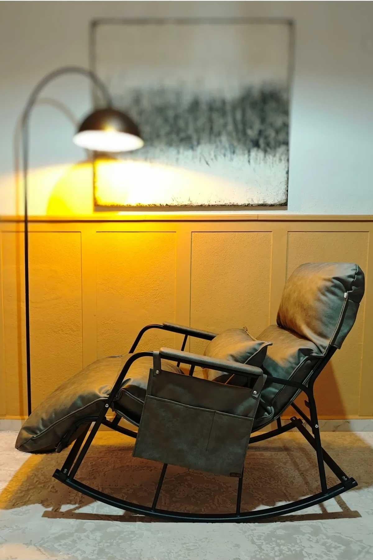 Dy Home Garden Mekanizmalı Sallanan Koltuk, Sallanan Şezlong, Tv Koltuğu, Dinlenme Koltuğu, Okuma Koltuğu Gri