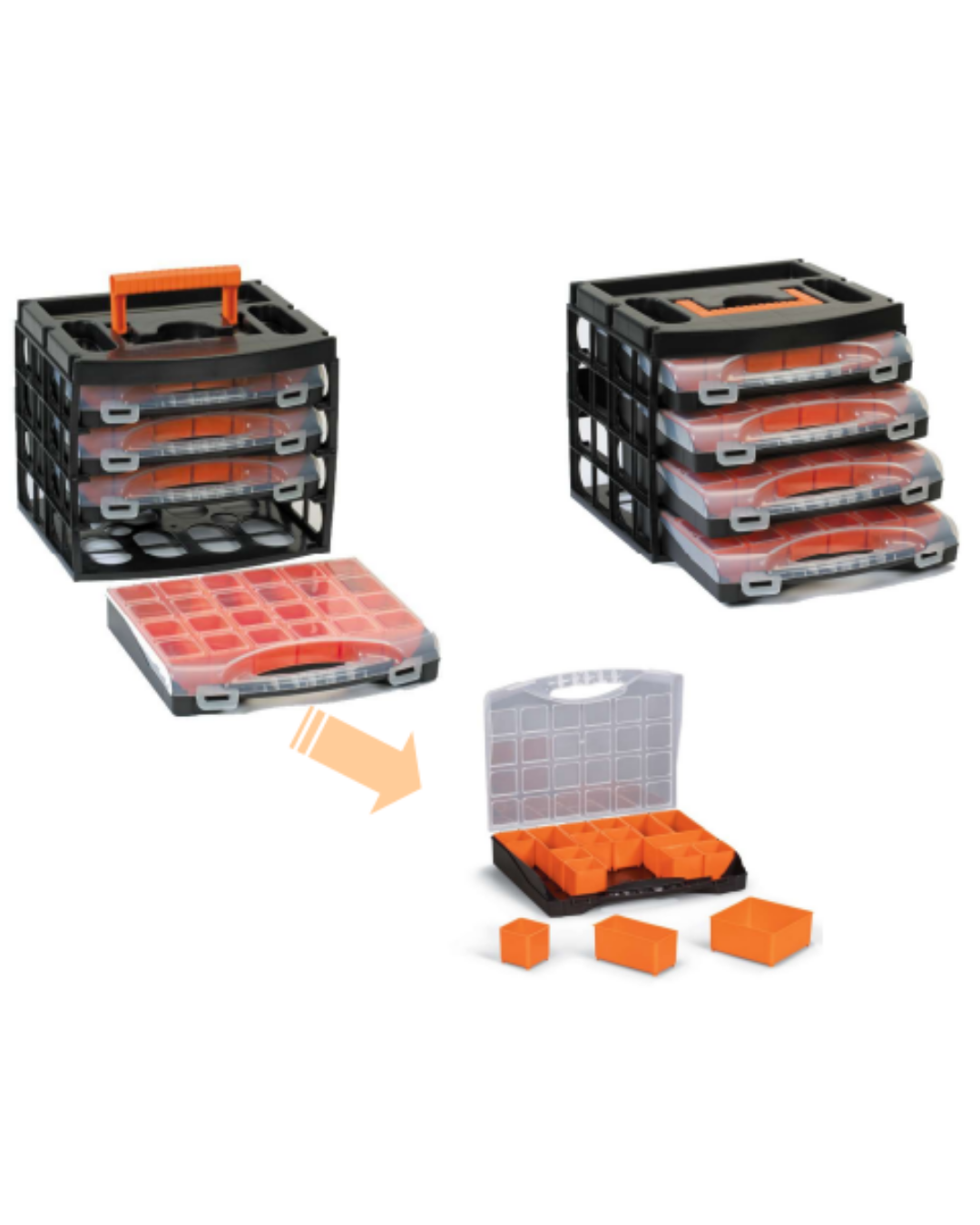 Port-Bag PP08 Poly 4 Çekmeceli Taşınabilir Aksesuar Organizer Seti