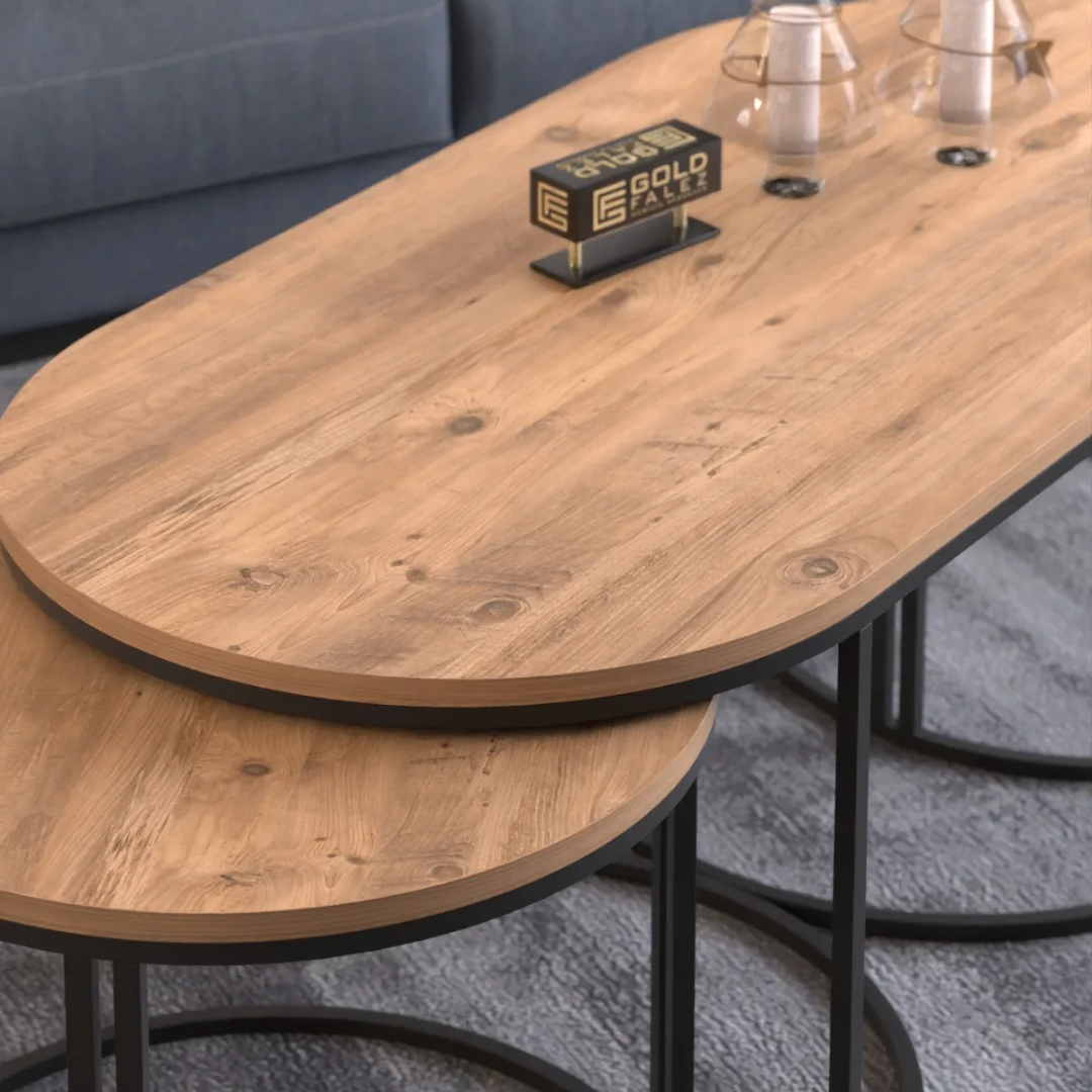 Gold Falez Dolunay 3'lü Set Ceviz