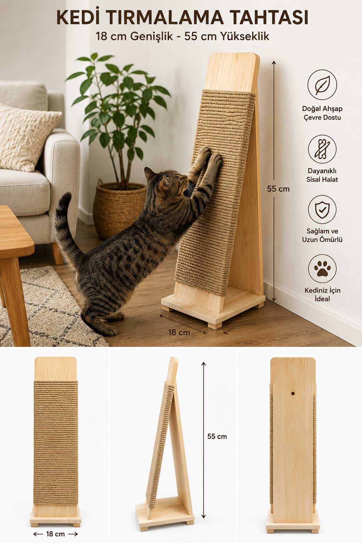 Narım Kedi Tırmalama Aparatı 55x18 cm 
