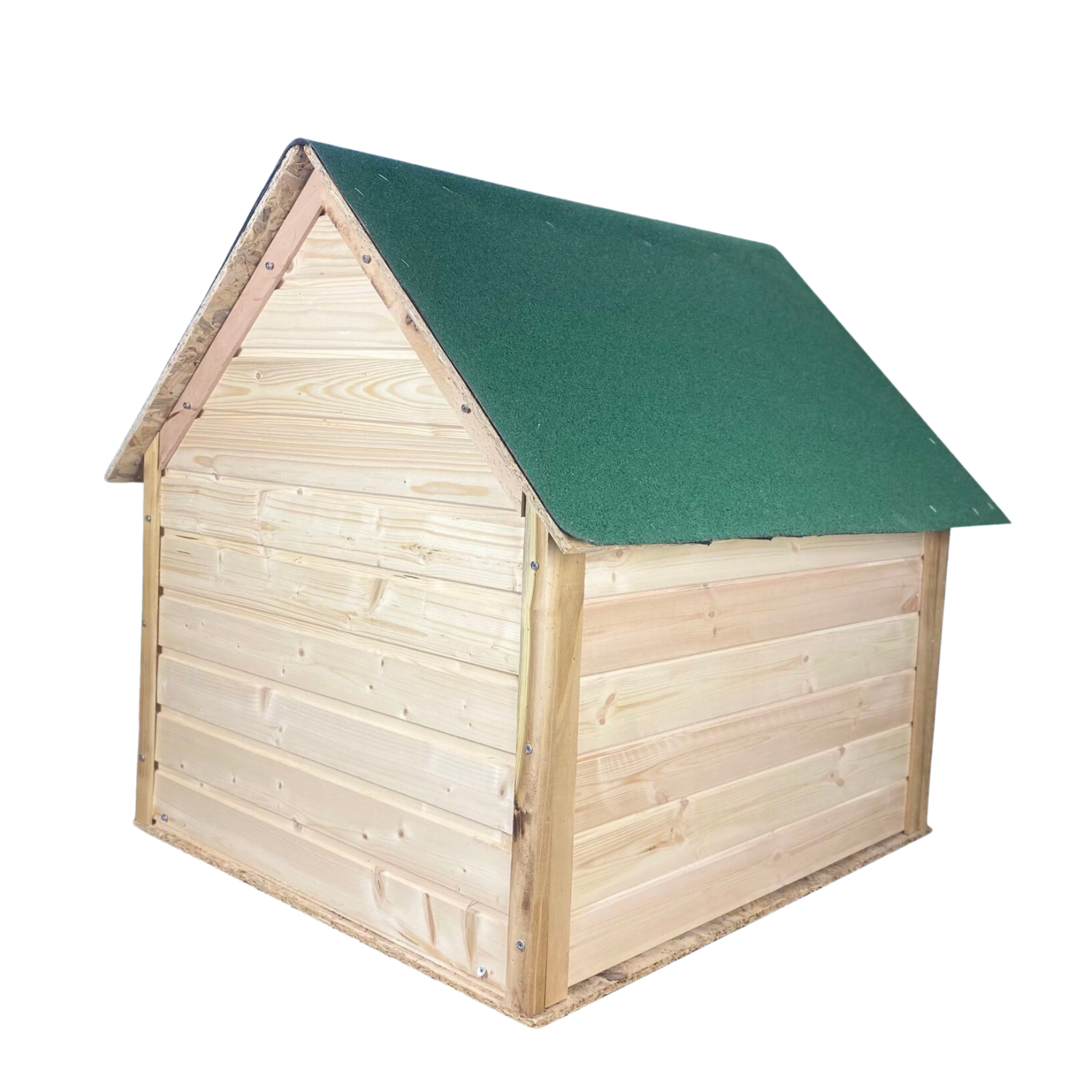 Reyo Pet Suya Soğuğa Dayanıklı Lüks Büyük Boy Ahşap Köpek Kulubesi Sokak Köpek Evi Yeşil Çatılı 100x100x78 cm