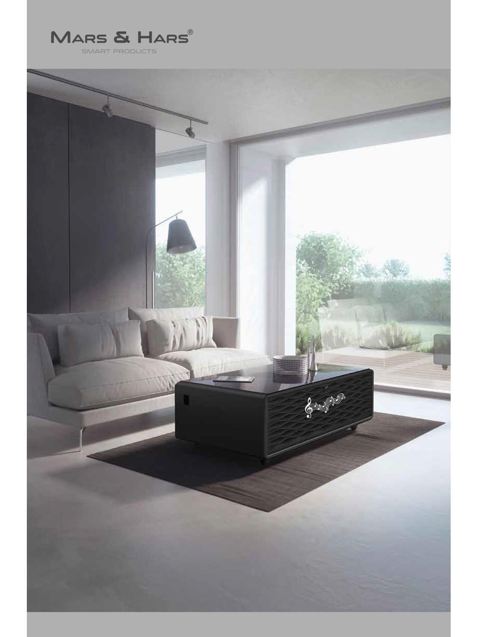 Mars&Hars SCT135B Kompresörlü Akıllı Sehpa Buzdolabı Bluetooth Haparlör-Beyaz Renk