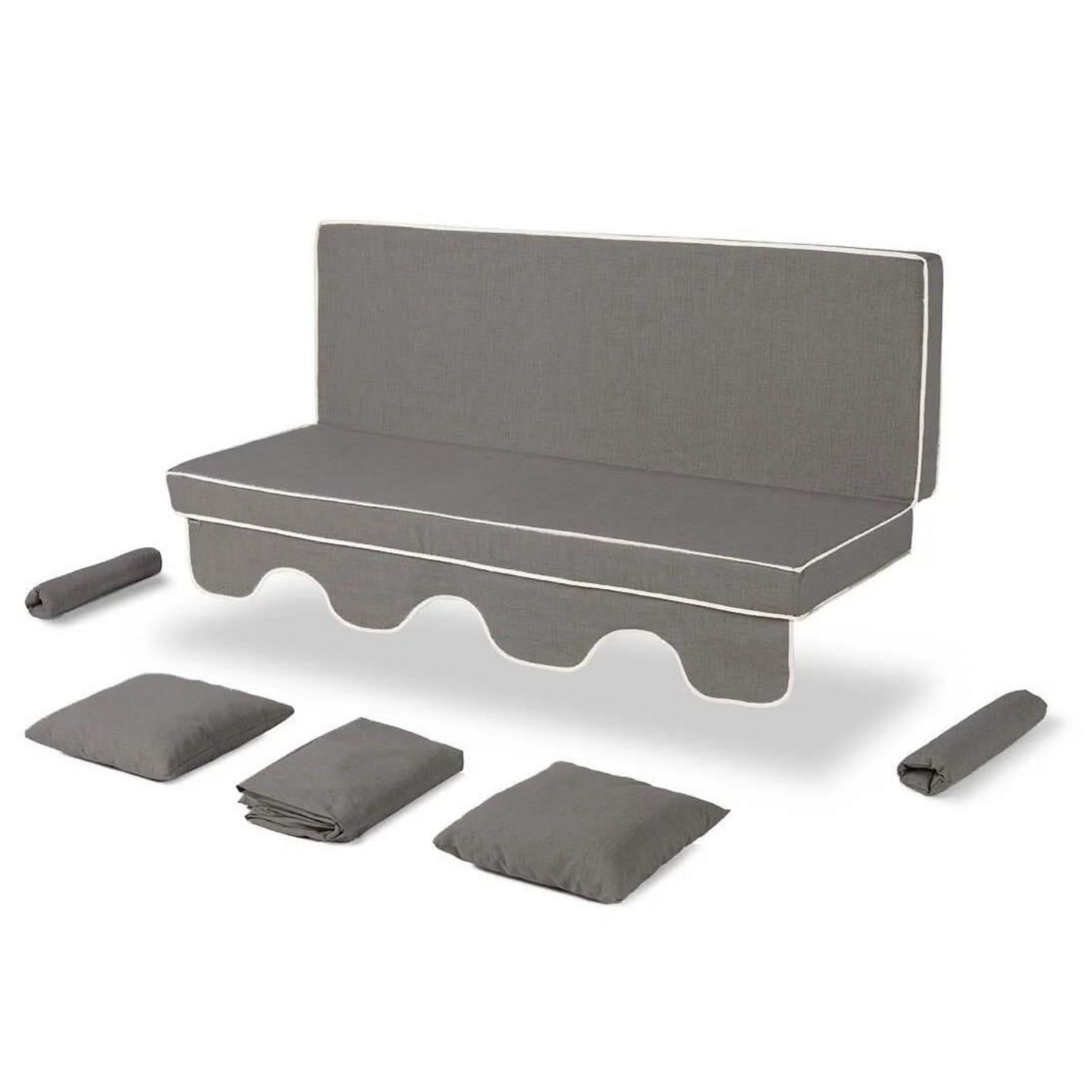 Erinöz Salıncak Minder Takımı 3 Kişilik (Süngerli) - Antrasit