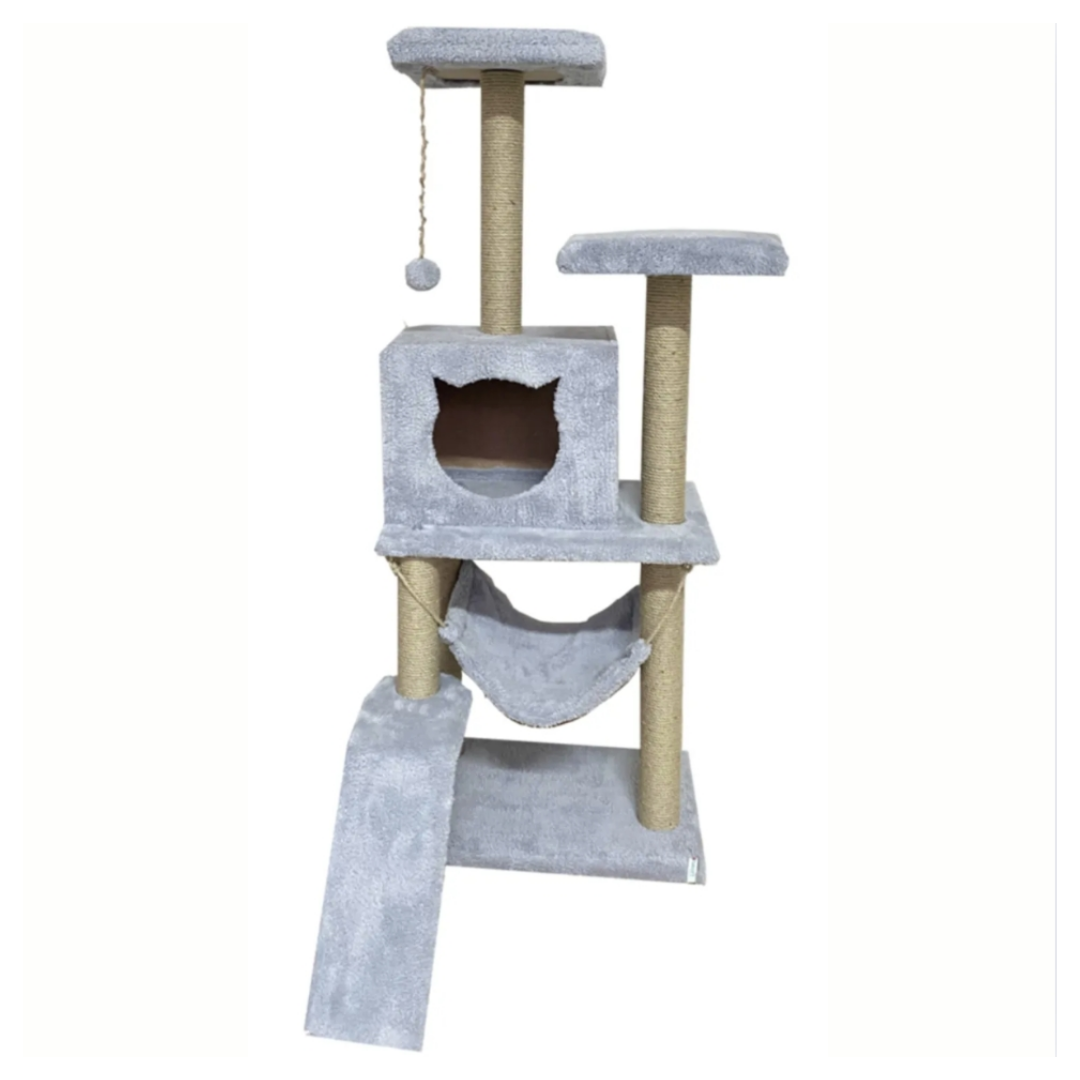 Reyo Pet S9 Kedi Tırmalama Kulesi Platformlu 124 cm Gri