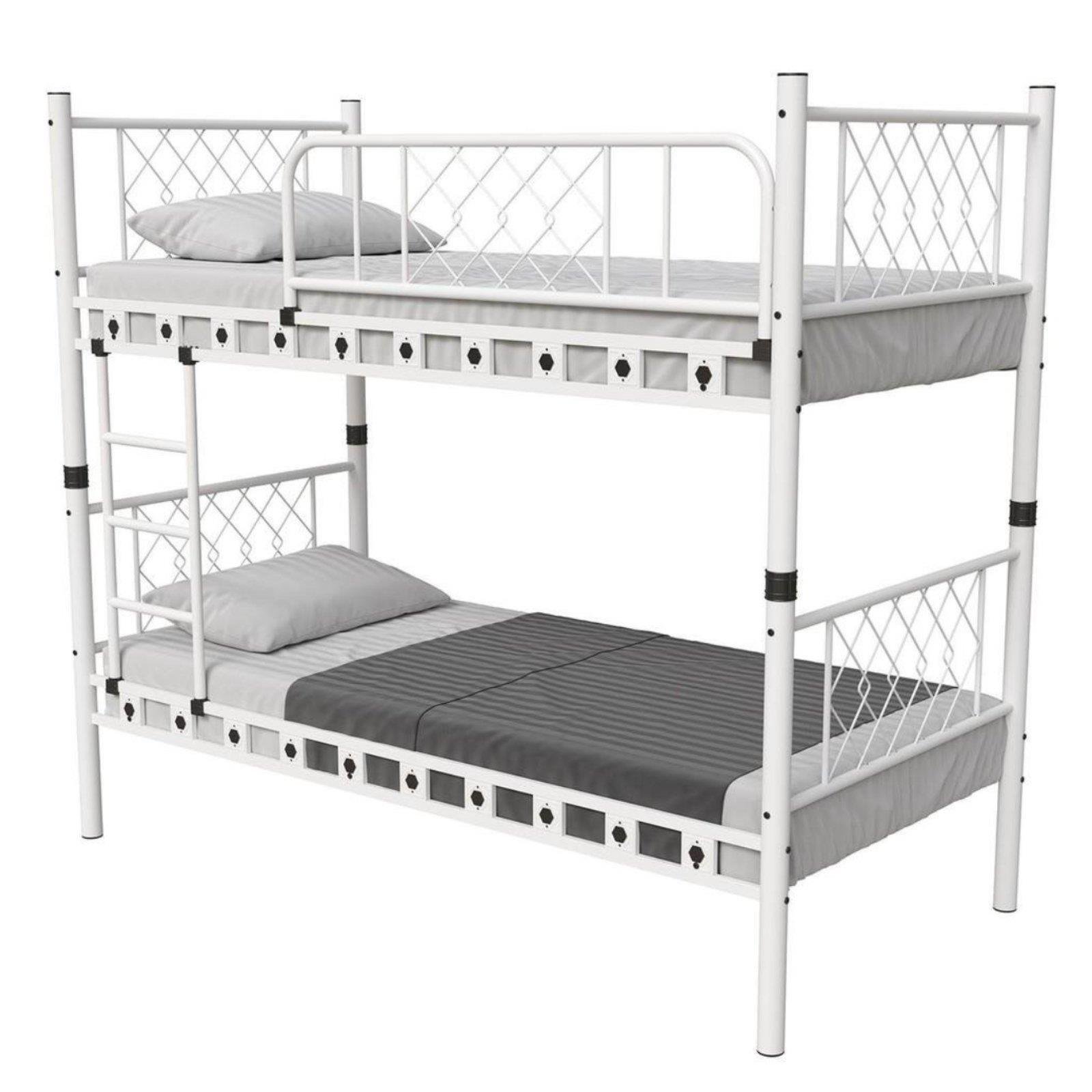 Reyo Argimo Metis Genç Çocuk Yatak Odası Metal Beyaz Ranza 90x200