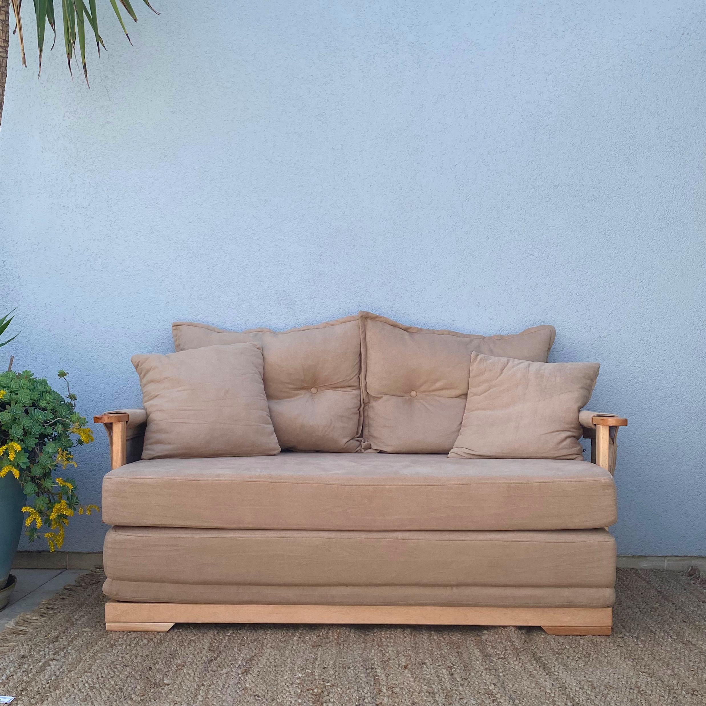 Reyo Capri Balkon Bahçe Teras Uzanma Koltuğu Ahşap Çift Kişilik Katlanır Yatak & Yer Yatağı