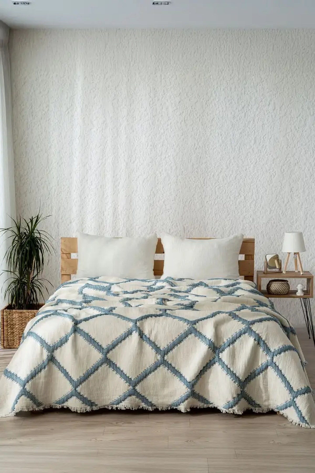 Mylasa Home Müslin 7 Katlı Baklava Desenli (Jakarlı) Yorgan Çift Kişilik 240x260cm Petrol