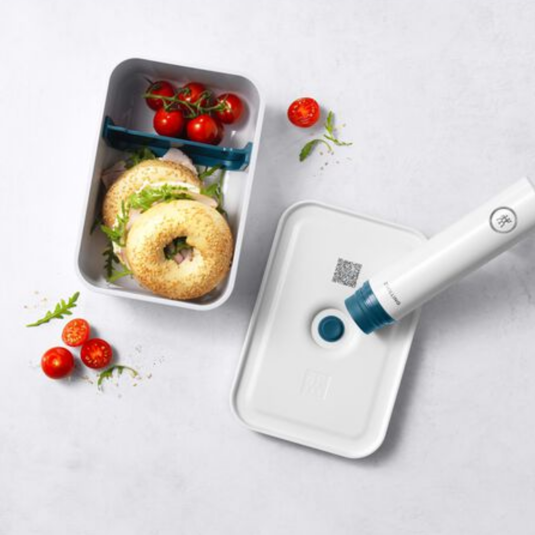 Zwilling 368013100 Fresh & Save Vakumlu Yemek Taşıma Kabı, L, Plastik, Beyaz-Akdeniz Mavisi