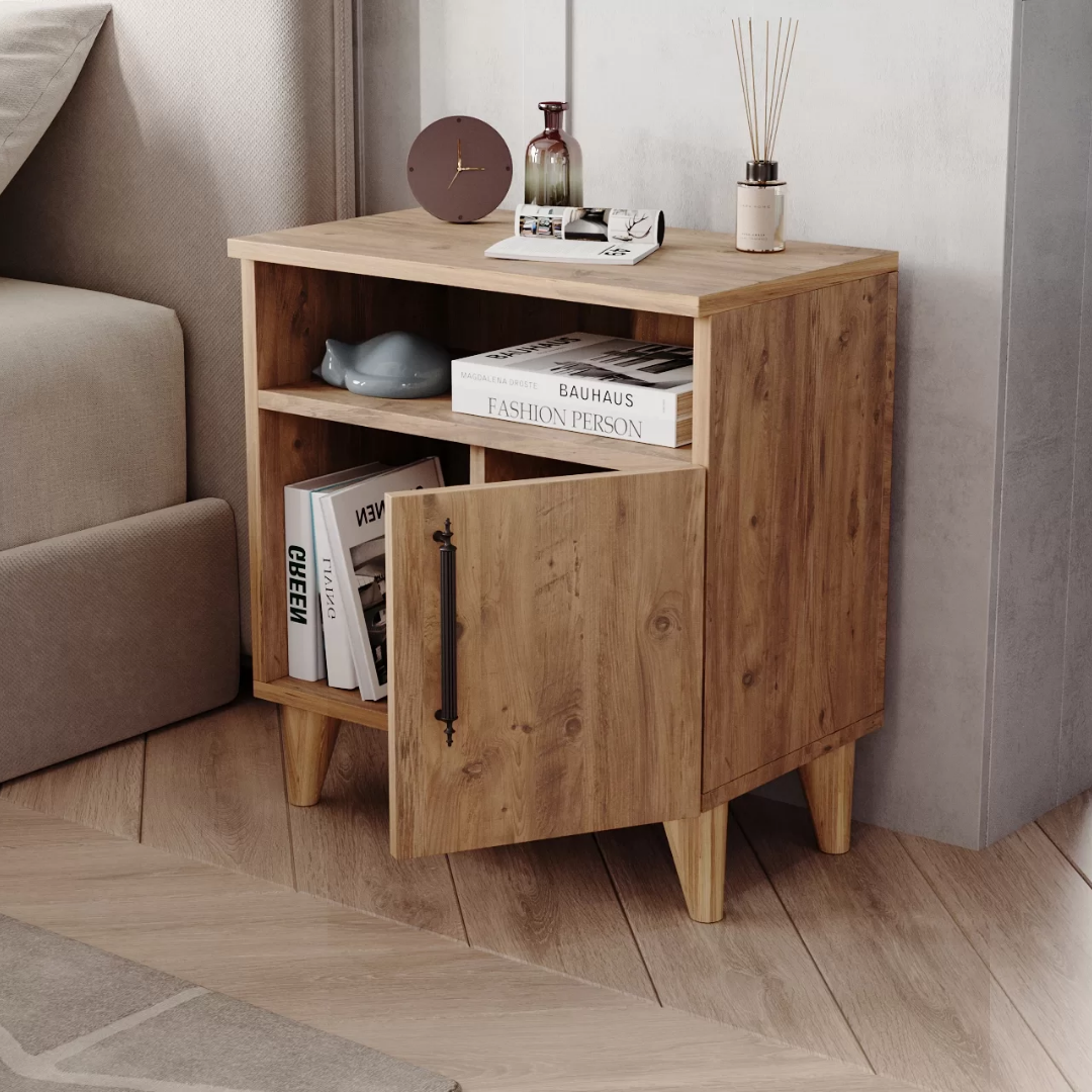 Enda Home Kommen 3 Bölmeli Kapaklı Komodin Atlantik Çam