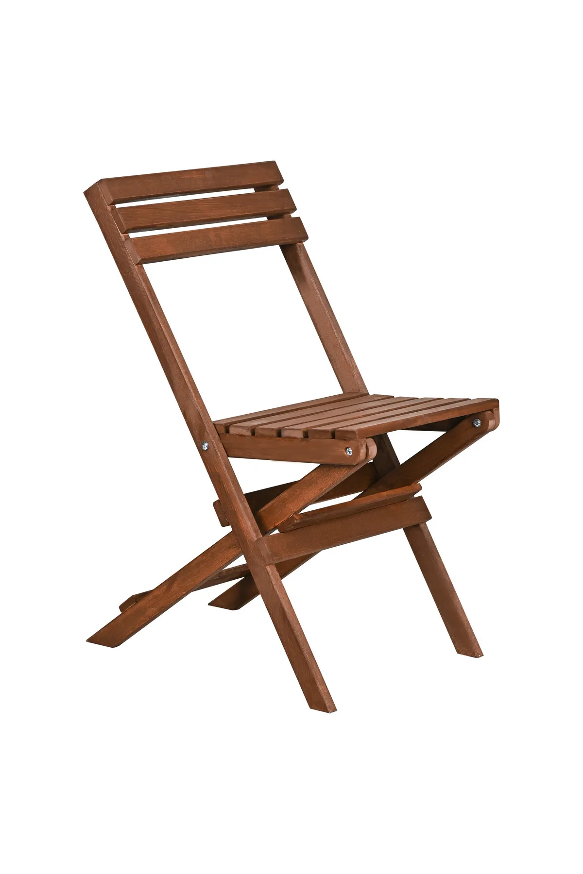 Bysay Vernikli Puf Minderli Ahşap Katlanabilir Bahçe Mutfak Balkon Teras Sandalyesi (Ceviz-Krem)