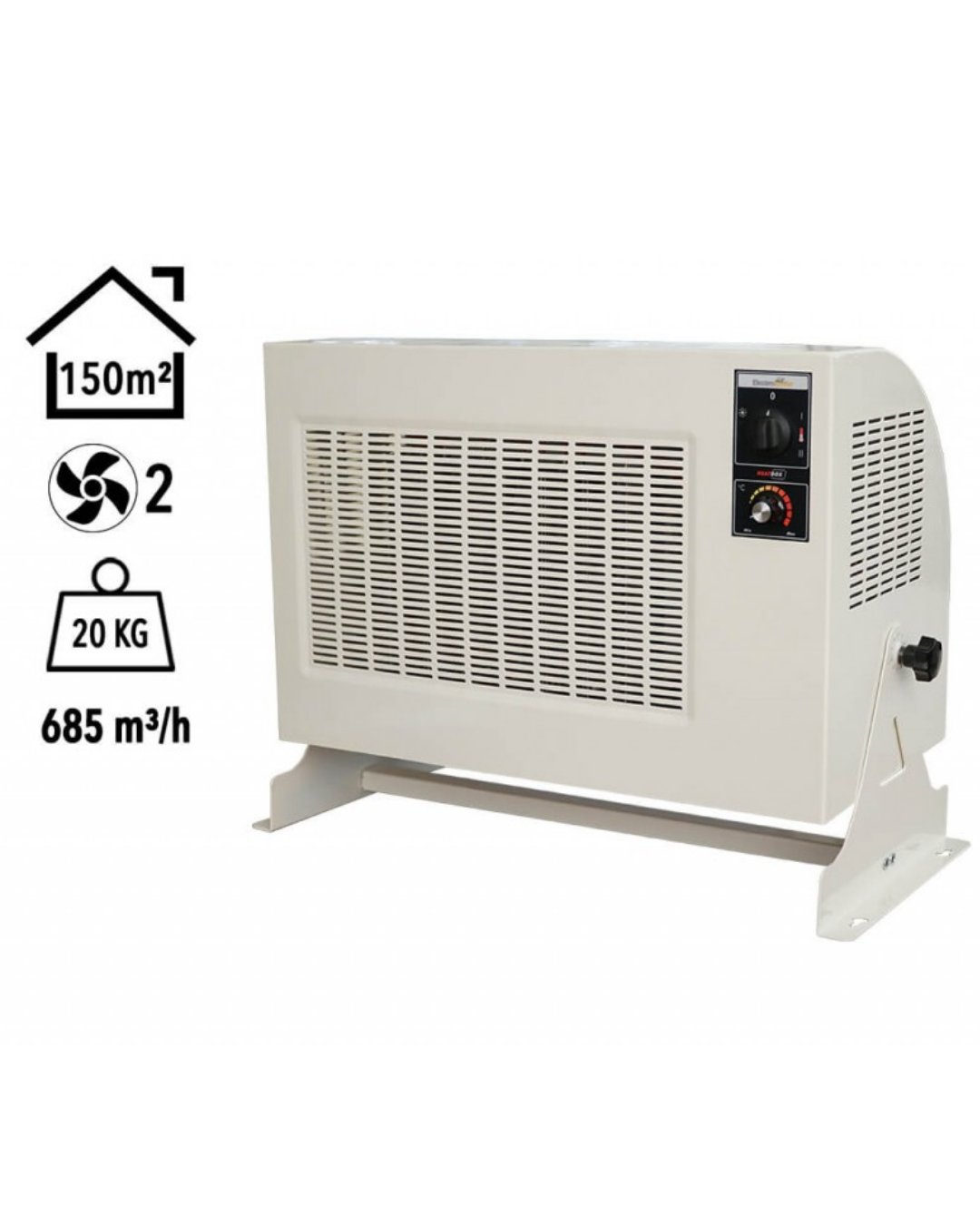 Heatbox HBPRO12000K Pro 12000W Trifaze Elektrikli Fanlı Isıtıcı Krem