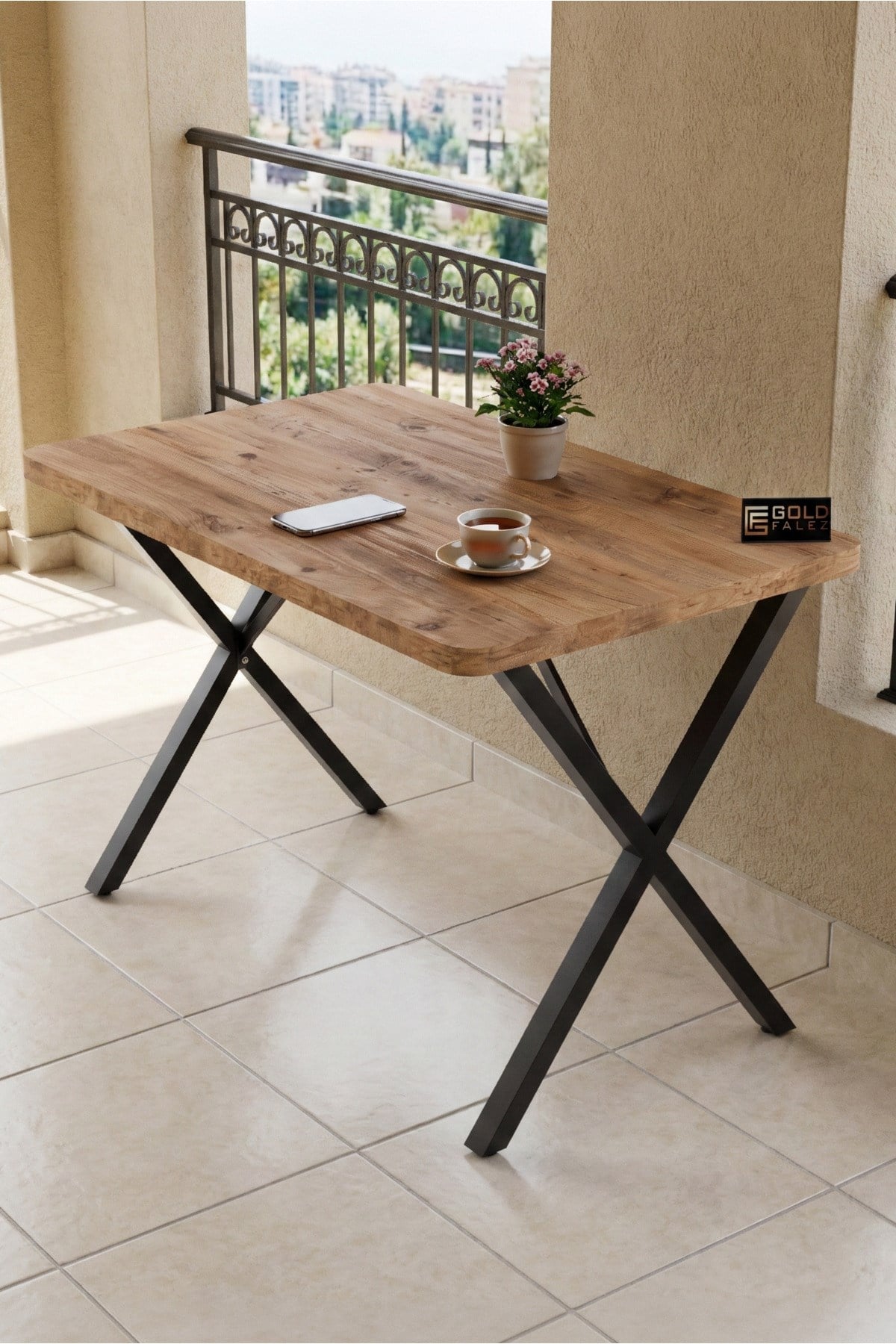 Reyo Falez 110x70 cm Yemek Masası Modern Ahşap Görünümlü Mutfak Ofis Balkon Bahçe Kafe Masası Atlantik Çam 9830