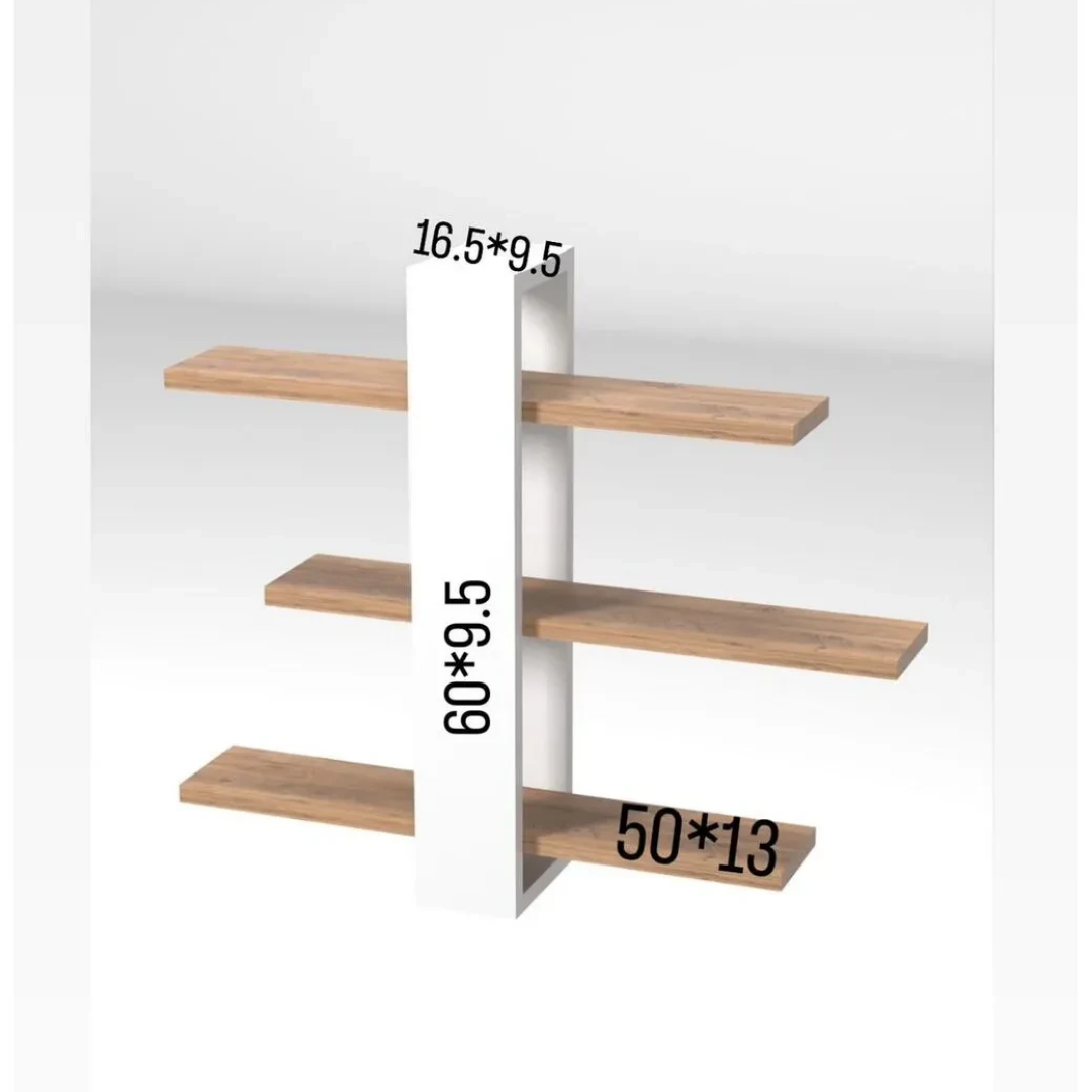 Gold Falez 3 Raflı Dekoratif Duvar Rafı