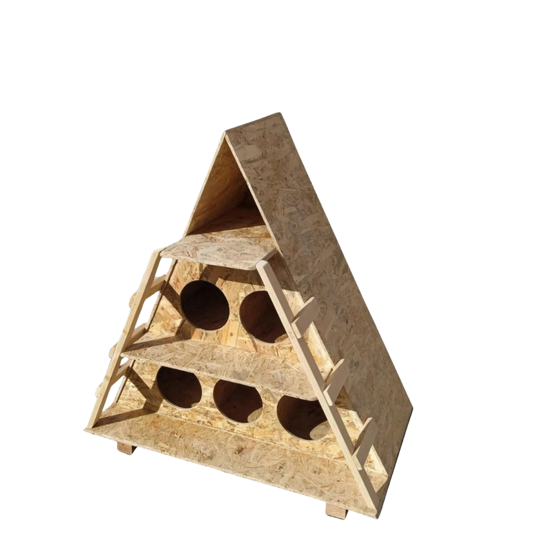 Melada Kedi Evi Dış Ortam Uygun Ahşap Kedi Evi OSB 100x90x55 cm 165 dsi