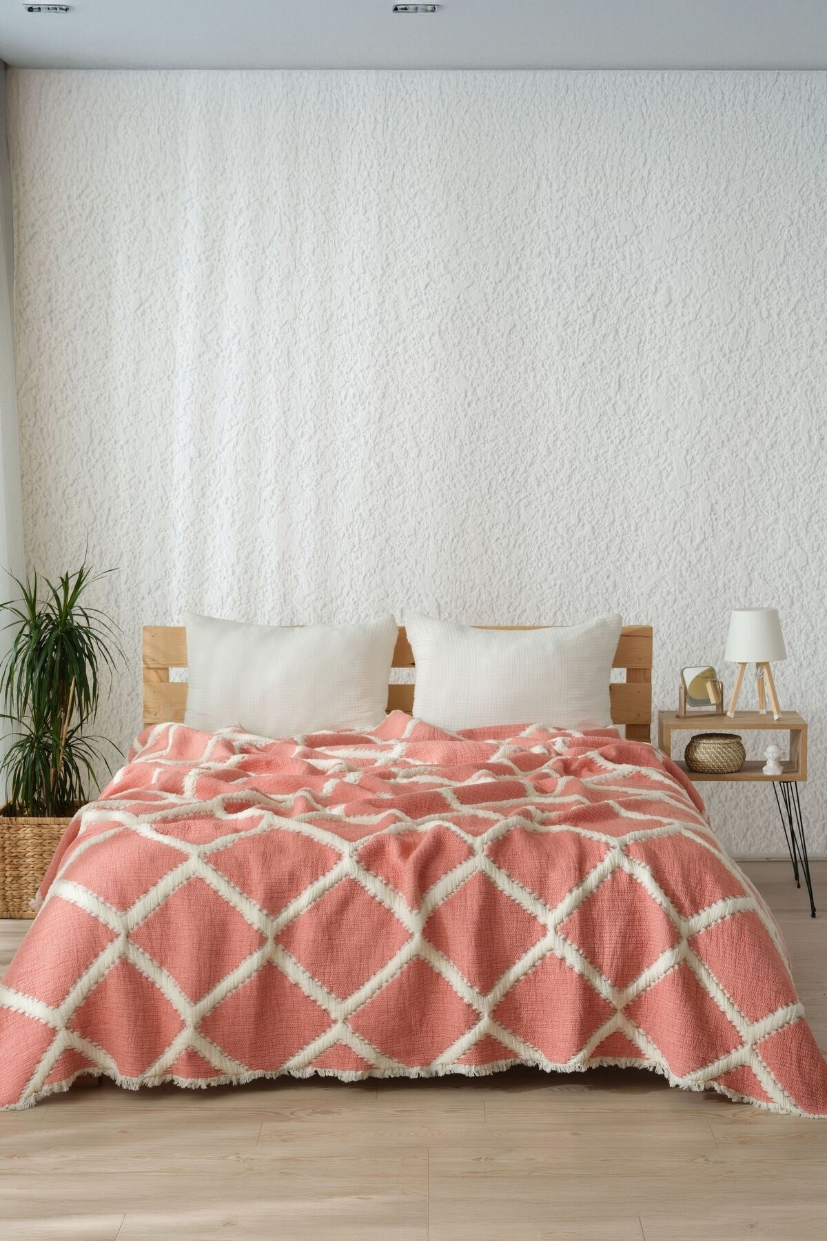 Mylasa Home Müslin 7 Katlı Baklava Desenli (Jakarlı) Yorgan Çift Kişilik 240x260cm Kiremit