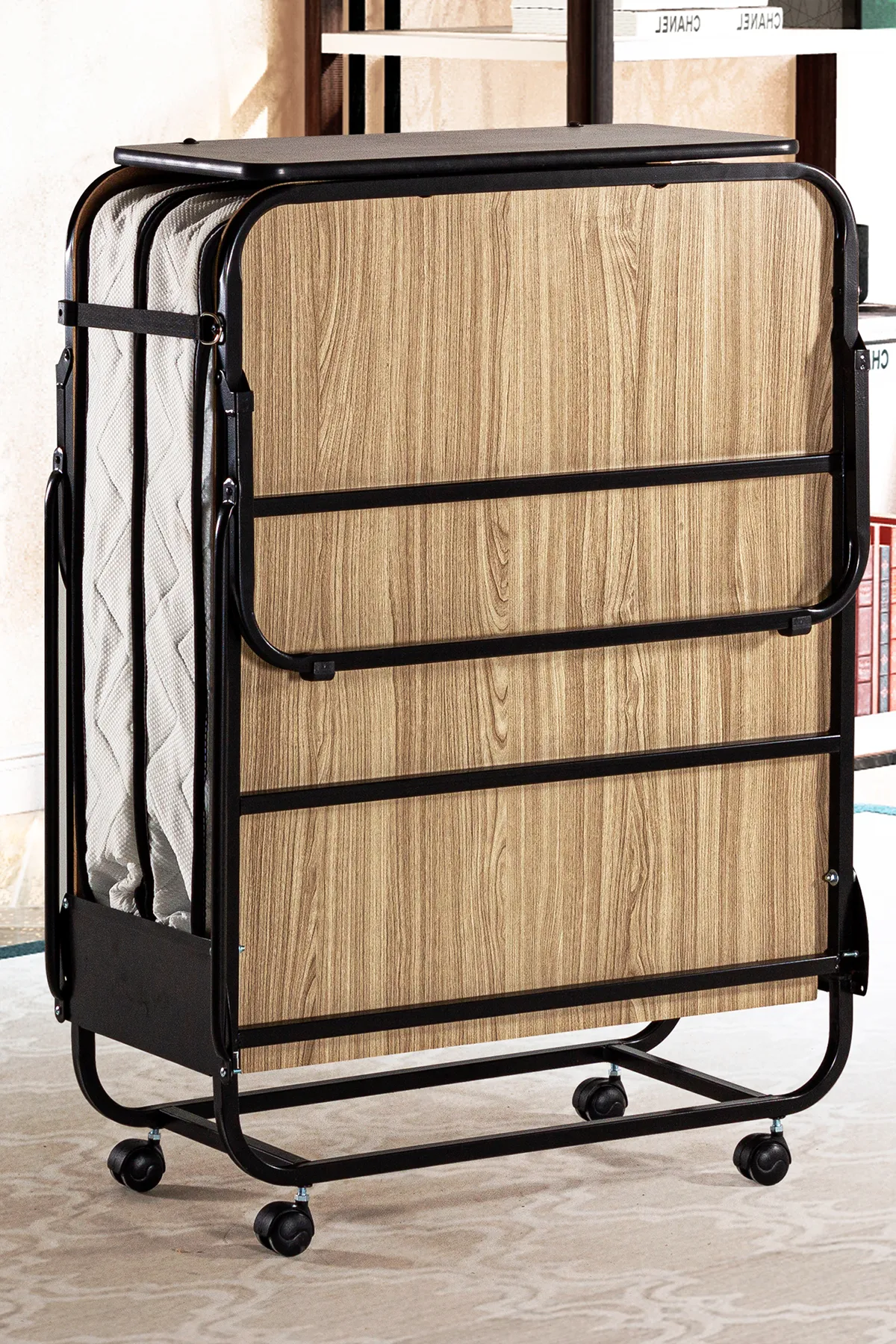 Niron Katlanır Yatak | 80x190 Cm Katlanabilir Portatif Karyola Ve Ortopedik Yaylı Yatak