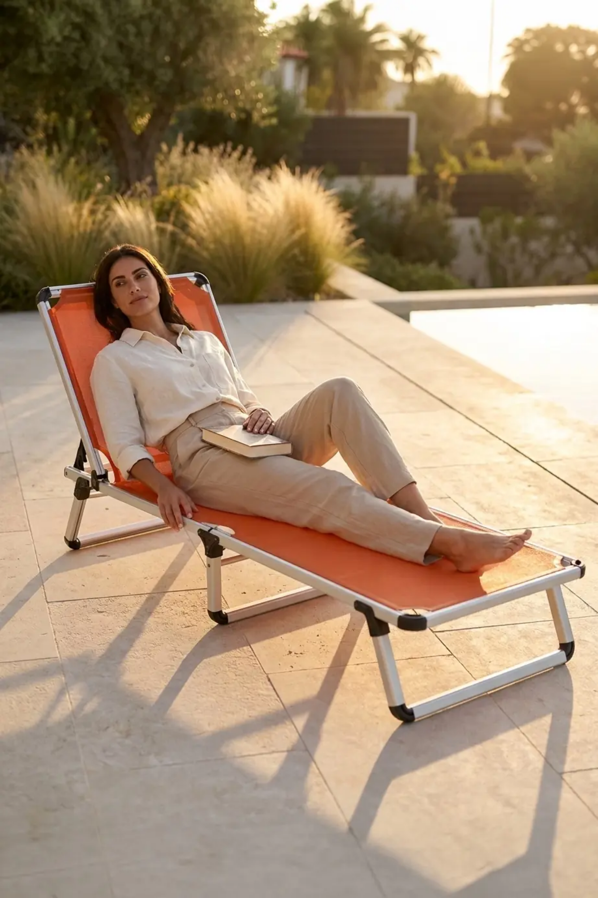 Reyo Katlanır ve Taşınır Şezlong Orange