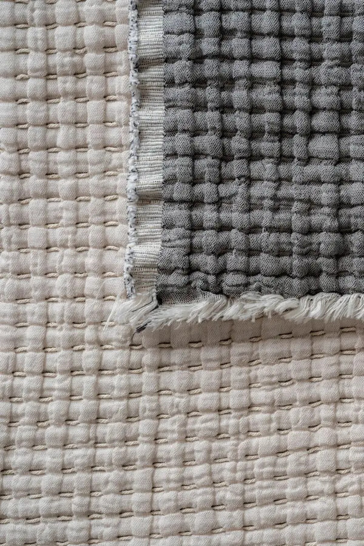 Müslin 7 Katlı Lira Serisi Yorgan Çift Kişilik Siyah-Gri 240x260cm (Çift Taraflı)
