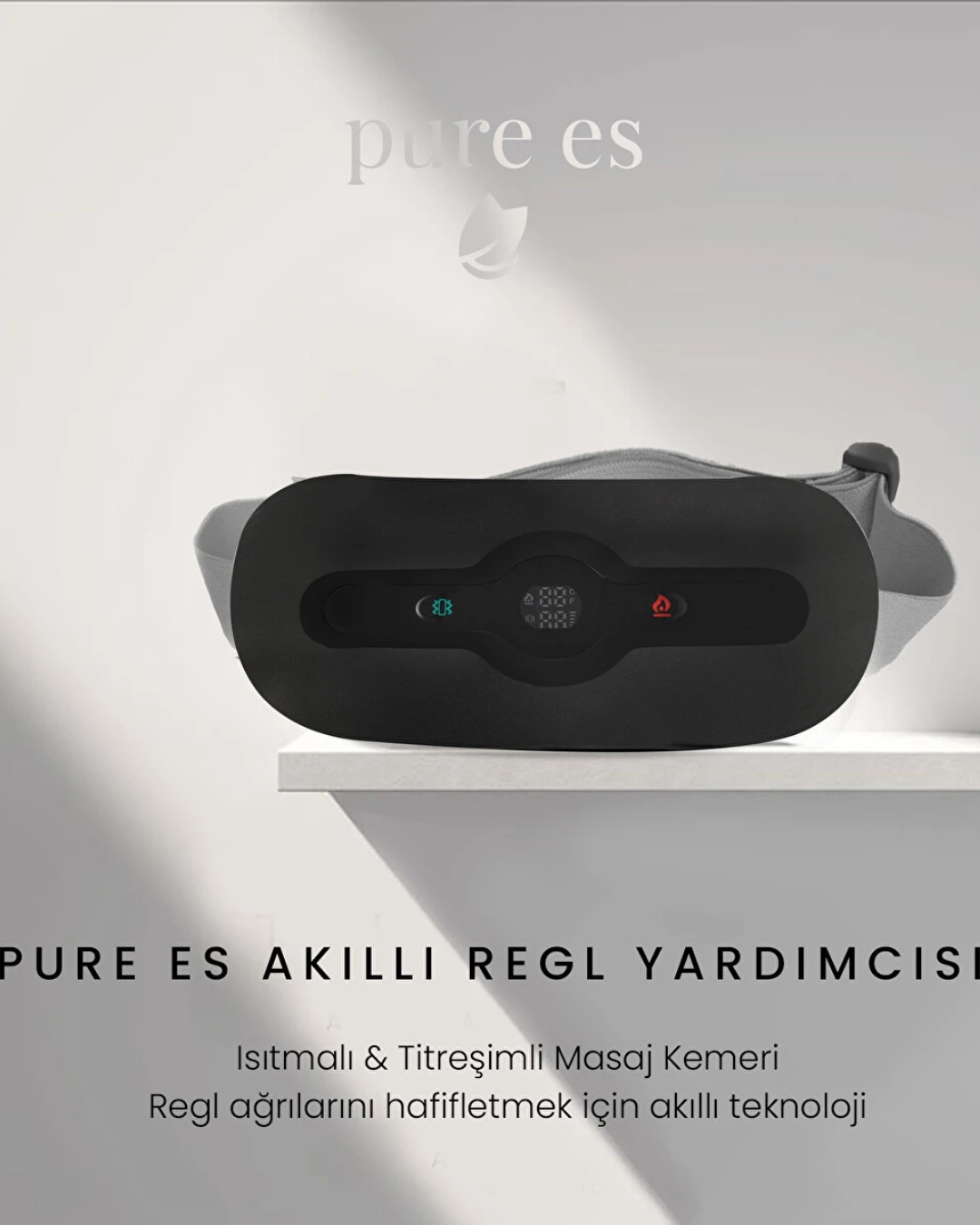 Pure Es Isıtıcılı Akıllı Bel ve Sırt Masaj Kemeri Siyah