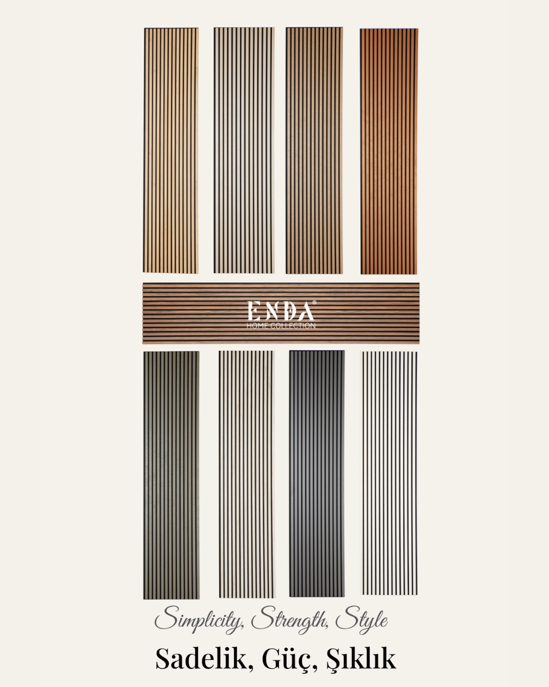 Enda Home MDF Akustik Duvar Paneli 60 x 278cm Safir Meşe
